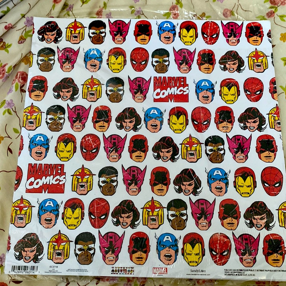 Marvel Characters 24 page pack of Scrapbook Paper, Craft Paper for Kids